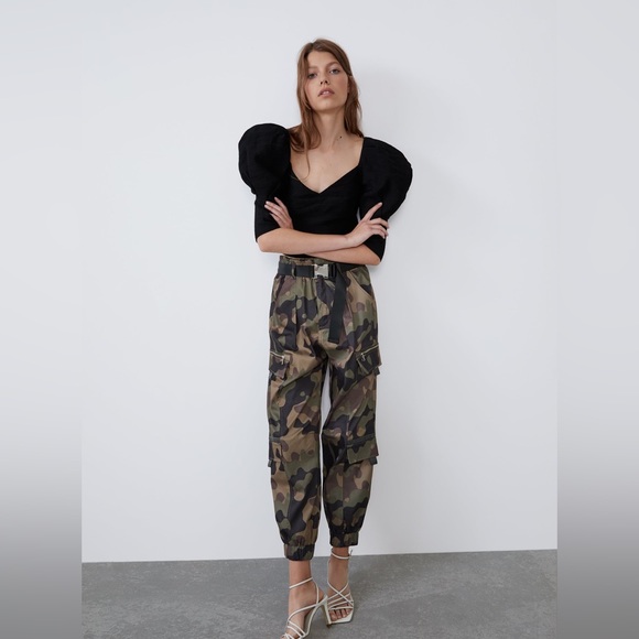 Zara Pants & Jumpsuits Zara Camouflage Cargo Pants With Removable